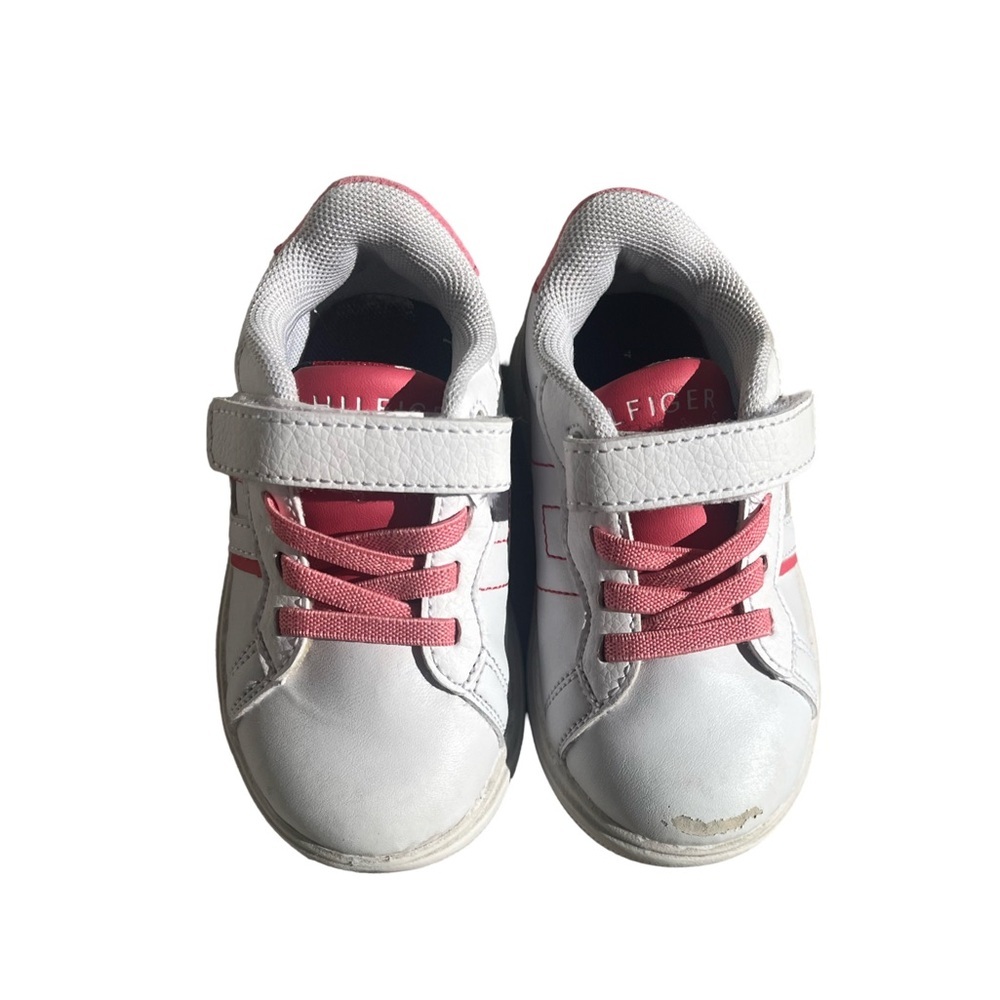 Tommy Hilfiger Girl’s Sneaker in White and Pink. Size:6. Toddler - Picture 4 of 7